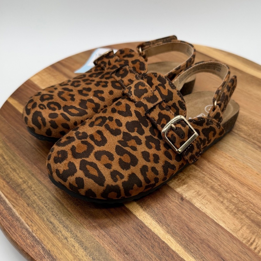 Cat & Jack Toddler Size 11 Berlin Leopard Print Clog Sandals Brown 2680